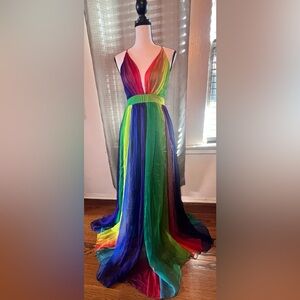 Luxxel Multicolor Rainbow Maxi Dress